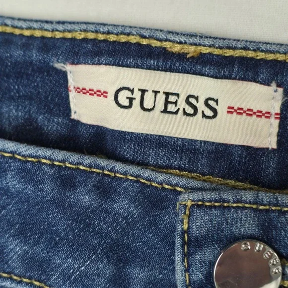 GUESS Sexy Curve Denim Jeans Womens XS Blue Tapered Y2K Aesthetic Glam Chic NWT - Picture 4 of 7